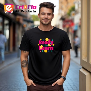 Tricou Ready To Learn Design Scoala Colorat, din bumbac 100%, tricou negru Copii | Dama | Barbat - Img 5
