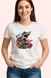 Tricou Rechin cu chitara in stil graffiti pop art Copii | Dama | Barbat - Img 3