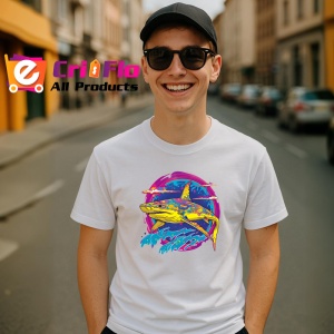 Tricou Rechini galbeni fundal roz valuri curcubeu Copii | Dama | Barbat - Img 6