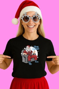 Tricou Relaxed Santa Chair, din bumbac 100% Copii | Dama | Barbat - Img 2
