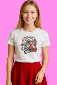 Tricou Retro Christmas Grinch Friends, din bumbac 100%, tricou alb, Copii | Dama | Barbat - Img 2