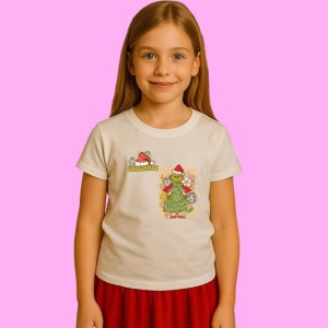 Tricou Retro Grinchmas Boojee Grinch, din bumbac 100%, tricou alb, Copii | Dama | Barbat - Img 3