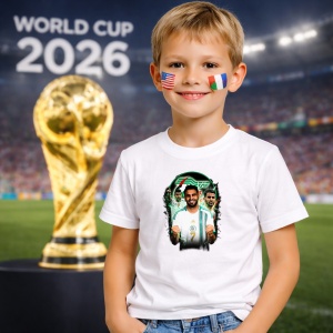 Tricou Riyad Mahrez Algeria World Cup Fifa 2026 V2, din bumbac 100%, tricou alb, Copii | Dama | Barbat - Img 5