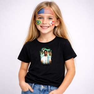 Tricou Riyad Mahrez Algeria World Cup Fifa 2026 V2, din bumbac 100%, tricou negru, Copii | Dama | Barbat