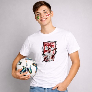 Tricou Robert Lewandowski Poland World Cup Fifa 2026 V4, din bumbac 100%, tricou alb, Copii | Dama | Barbat - Img 2