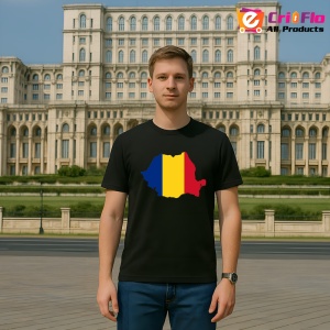 Tricou Romania harta Negru |Colectia Tricouri Romania - Img 3