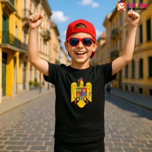 Tricou Romania Stema Negru |Colectia Tricouri Romania - Img 2