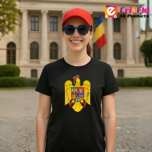 Tricou Romania Stema Negru |Colectia Tricouri Romania - Img 4