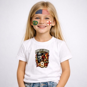 Tricou Romelu Lukaku Belgium World Cup Fifa 2026, din bumbac 100%, tricou alb, Copii | Dama | Barbat - Img 2