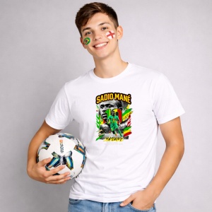 Tricou Sadio Mane Senegal World Cup Fifa 2026, din bumbac 100%, tricou alb, Copii | Dama | Barbat