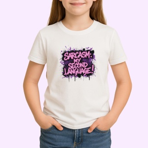 Tricou Sarcasm My Second Language Text Roz, Copii | Dama | Barbat - Img 3