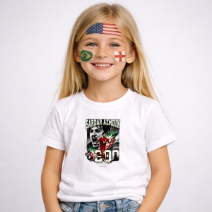 Tricou Sardar Azmoun Iran World Cup Fifa 2026, din bumbac 100%, tricou alb, Copii | Dama | Barbat
