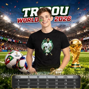 Tricou Saudi Arabia World Cup Fifa 2026 V5, din bumbac 100%, tricou negru, Copii | Dama | Barbat - Img 6
