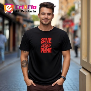 Tricou Save The Planet Design Ecologic Rosu, din bumbac 100%, tricou negru Copii | Dama | Barbat - Img 5