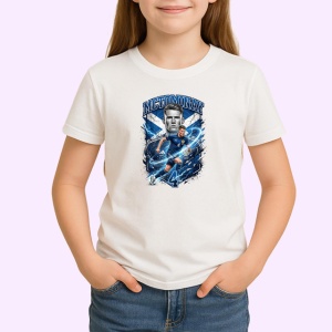 Tricou Scott Mctominay Scotia Mijlocas Fotbal, din bumbac 100% , tricou alb pentru Copii | Dama | Barbat