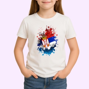 Tricou Serbia Steag Splash Art, Copii | Dama | Barbat - Img 3