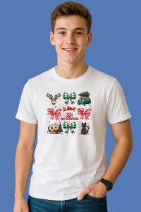 Tricou Set Panglici Vacuta Papuci Ceasca Cardinal, din bumbac 100%, tricou alb, Copii | Dama | Barbat - Img 3