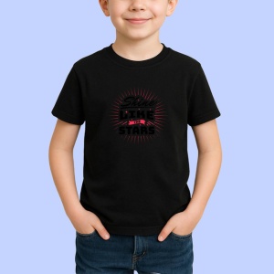Tricou Shine Like Stars Design Minimalist Raze, din bumbac 100%, tricou negru Copii | Dama | Barbat