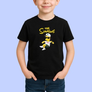 Tricou Simpson bart cu ochelari de soare intr o tinuta cool si relaxata, Copii | Dama | Barbat , tricou negru - Img 2