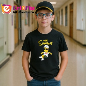 Tricou Simpson bart cu ochelari de soare intr o tinuta cool si relaxata, Copii | Dama | Barbat , tricou negru