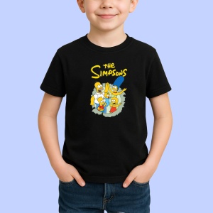 Tricou Simpson familia reunita ridicand mainile in semn de victorie, Copii | Dama | Barbat , tricou negru - Img 2