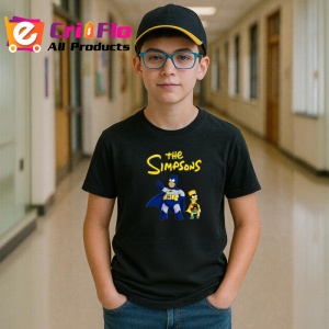 Tricou Simpson homer si bart costumati ca supereroi gata de actiune, Copii | Dama | Barbat , tricou negru - Img 5