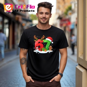 Tricou SIX SEVEN 67 Cadouri Iarna, din bumbac 100%, tricou negru, Copii | Dama | Barbat - Img 2