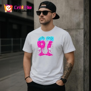 Tricou SIX SEVEN 67 Dripping Paint Pink, din bumbac 100%, tricou alb, Copii | Dama | Barbat - Img 3