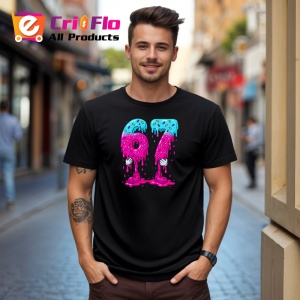Tricou SIX SEVEN 67 Dripping Paint Pink, din bumbac 100%, tricou negru, Copii | Dama | Barbat - Img 3