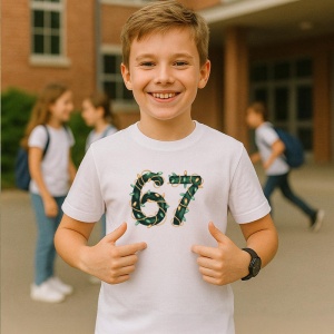 Tricou SIX SEVEN 67 Ghirlanda Festiva, din bumbac 100%, tricou alb, Copii | Dama | Barbat - Img 2
