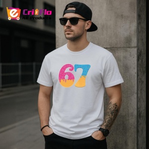 Tricou SIX SEVEN 67 Inghetata Colorata, din bumbac 100%, tricou alb, Copii | Dama | Barbat - Img 2