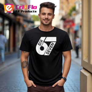 Tricou SIX SEVEN 67 Logo Elegant Alb, din bumbac 100%, tricou negru, Copii | Dama | Barbat