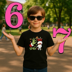 Tricou SIX SEVEN 67 Mana Craciun Horror, din bumbac 100%, tricou negru, Copii | Dama | Barbat - Img 2