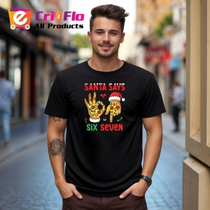 Tricou SIX SEVEN 67 Mana Pizza Craciun, din bumbac 100%, tricou negru, Copii | Dama | Barbat
