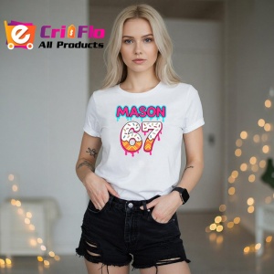 Tricou SIX SEVEN 67 Mason Donut Style, din bumbac 100%, tricou alb, Copii | Dama | Barbat - Img 3
