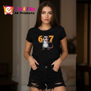 Tricou SIX SEVEN 67 Soarece Amuzant, din bumbac 100%, tricou negru, Copii | Dama | Barbat