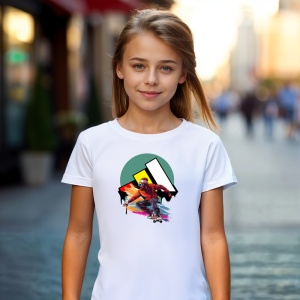 Tricou Skate Street Urban Tricou Alb - Copii | Dama | Barbat - Img 4