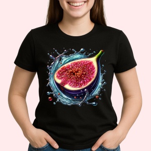 Tricou Smochina si valuri dulci, Fructe, Copii | Dama, culoare negru - Img 2