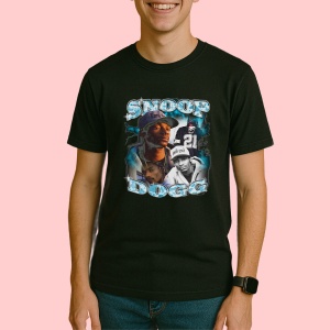 Tricou Snoop Dogg - Blue & White Throwback, muzica Not Applicable, Dama | Barbat | Copii, Culoare Negru - Img 3