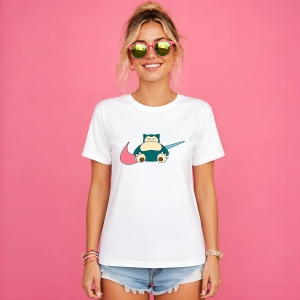 Tricou Snorlax Sleeping Chill Logo Urban Pokemon Aesthetic, din bumbac 100% Copii | Dama | Barbat - Img 3