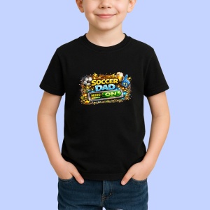 Tricou Soccer Dad Mode On Minge Fotbal V2, din bumbac 100%, tricou negru Copii | Dama | Barbat - Img 2