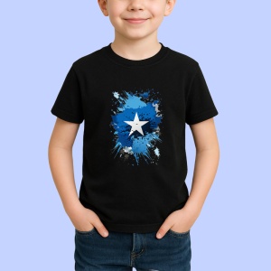 Tricou Somalia Steag Splash Art, Copii | Dama | Barbat, culoare negru - Img 2