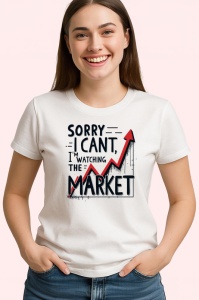 Tricou sorry cant im watching the market, scuze urmaresc piata, Copii | Dama | Barbat - Img 4