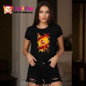 Tricou Spain Steag Splash Art, Copii | Dama | Barbat, culoare negru - Img 11