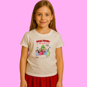 Tricou Special Delivery Princess Printese Craciun Poveste, din bumbac 100%, tricou alb, Copii | Dama | Barbat - Img 2
