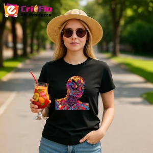 Tricou Spiderman pop art cu pumn in fata fundal alb Copii | Dama | Barbat, culoare negru - Img 7