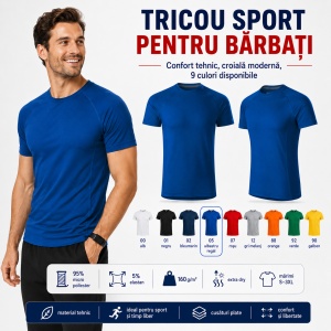 Tricou Sport Bărbați Malfini Destiny 175, 95% Micro Poliester, 5% Elastan, 160 g/m², Extra Dry, Slim Fit, Guler Rotund, Mărimi S 2XL