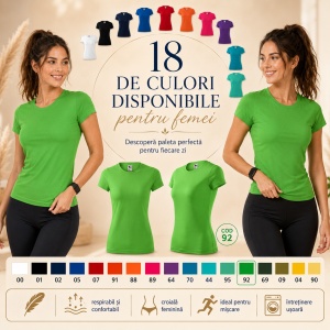 Tricou Sport Damă Malfini Fantasy, 100% Poliester Extra Dry, Croială Cambrată, Guler Rotund, 18 Culori, XS–2XL - Img 9