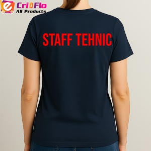 Tricou STAFF TEHNIC, Personalizat | Unisex Dama si Barbat, Albastru Inchis - Img 3