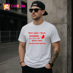 Tricou stai calm sunt inginer pot sa l repar sau sa l stric mai rau mesaj ironic, Copii | Dama | Barbat - Img 4